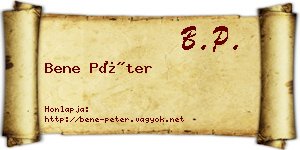 Bene Péter névjegykártya